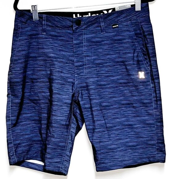 * NWT Hurley Blue Grey Heathered Walkshorts Skateboarding Surf Mens Sz 32 - Picture 1 of 5